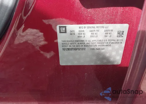 2016 Chevrolet Malibu Ls from USA, damaged, VIN 1G1ZB5STXGF321372